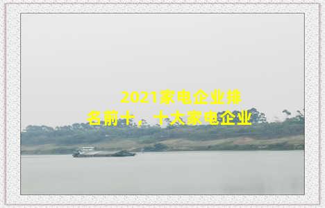 2021家电企业排名前十，十大家电企业