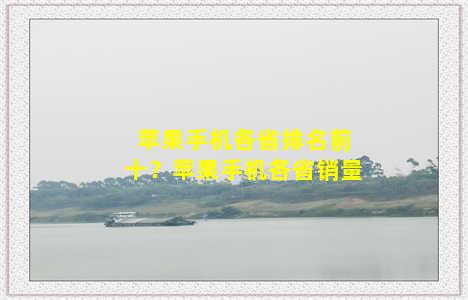 苹果手机各省排名前十？苹果手机各省销量